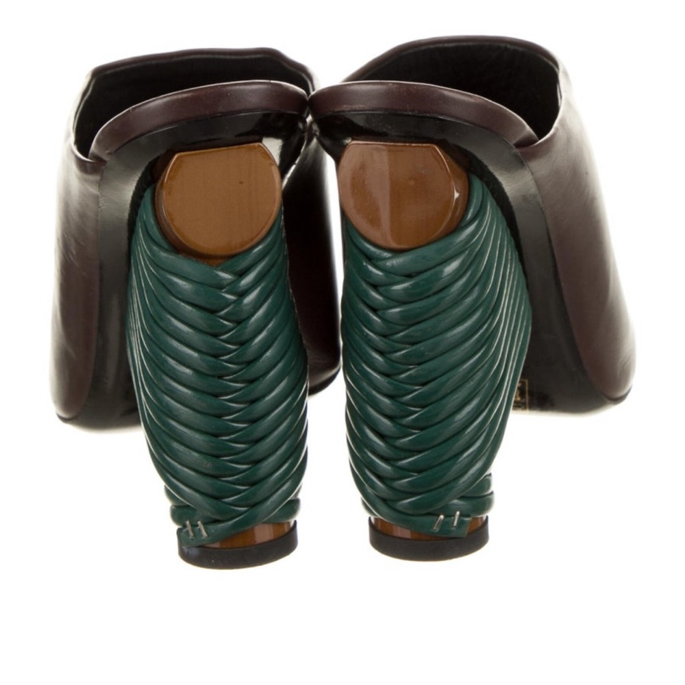 🤎💚🤎 Balenciaga Sculptural Leather Mules | Runway Heel | Size 6.5 (IT 37) - Picture 3 of 5